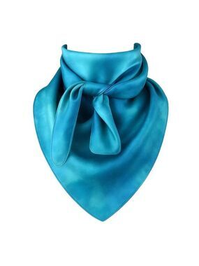 Aqua Blue Wild Rag Scarf 35x35 Satin Western Cowgirl Cowboy Bandana